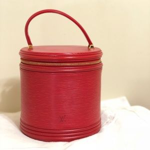 Louis vuitton train case (make up bag) epi red